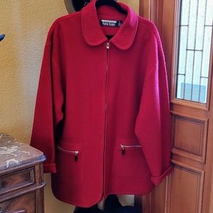 J.Percy for Marvin Richards 100% wool women's jacket, Red sz L vintage